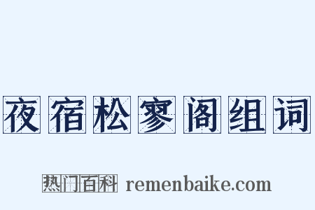 夜宿松寥阁组词是什么意思的图片